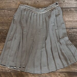 Liz Claiborne Black and White Striped Circle Skirt